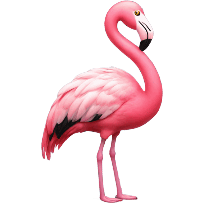 flamingo with hear on his hands emoji