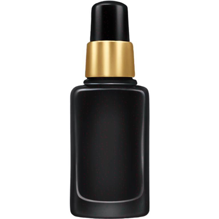 Black nail polish bottle with gold cap emoji