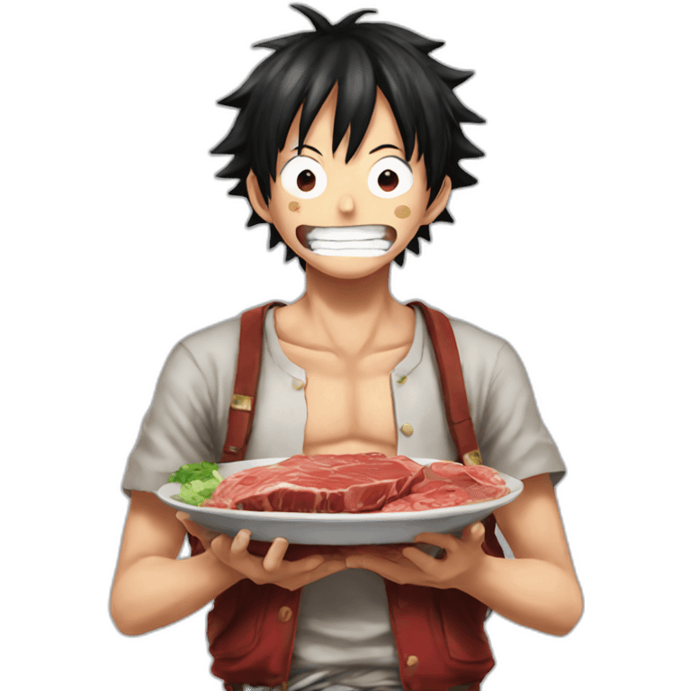 Luffy-eating-meat emoji