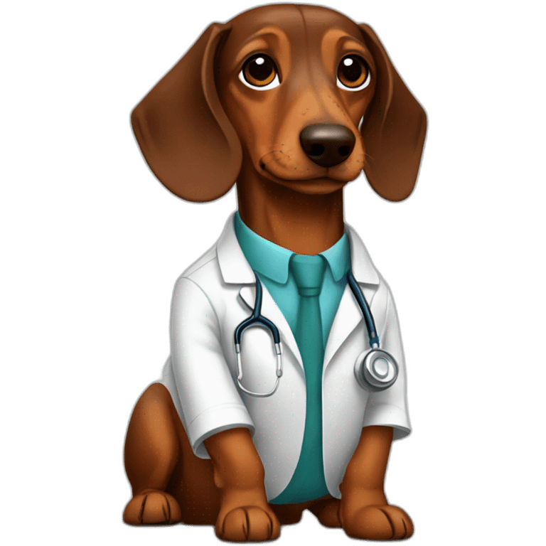 doctor Dachshund brown emoji