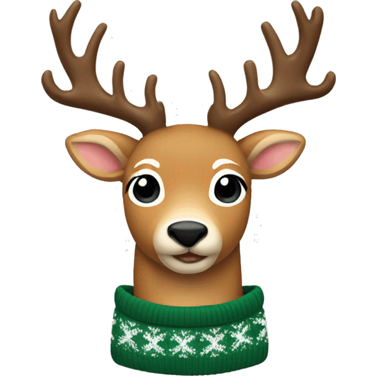 deer in a Christmas sweater emoji