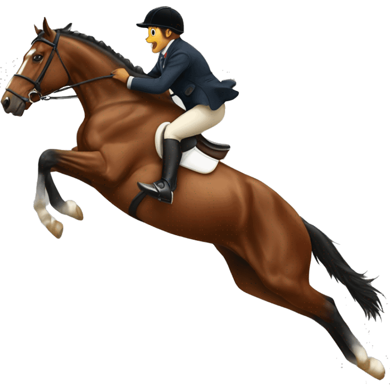 Bay horse jumping emoji