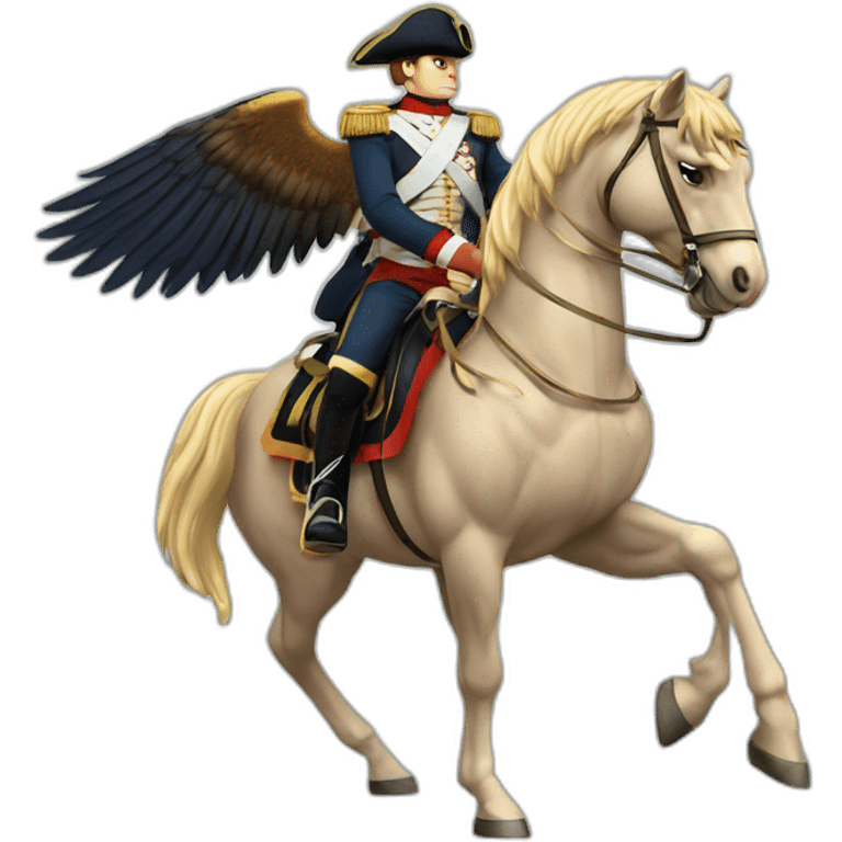 serious angry napoleon on horse hold golden eagle emoji