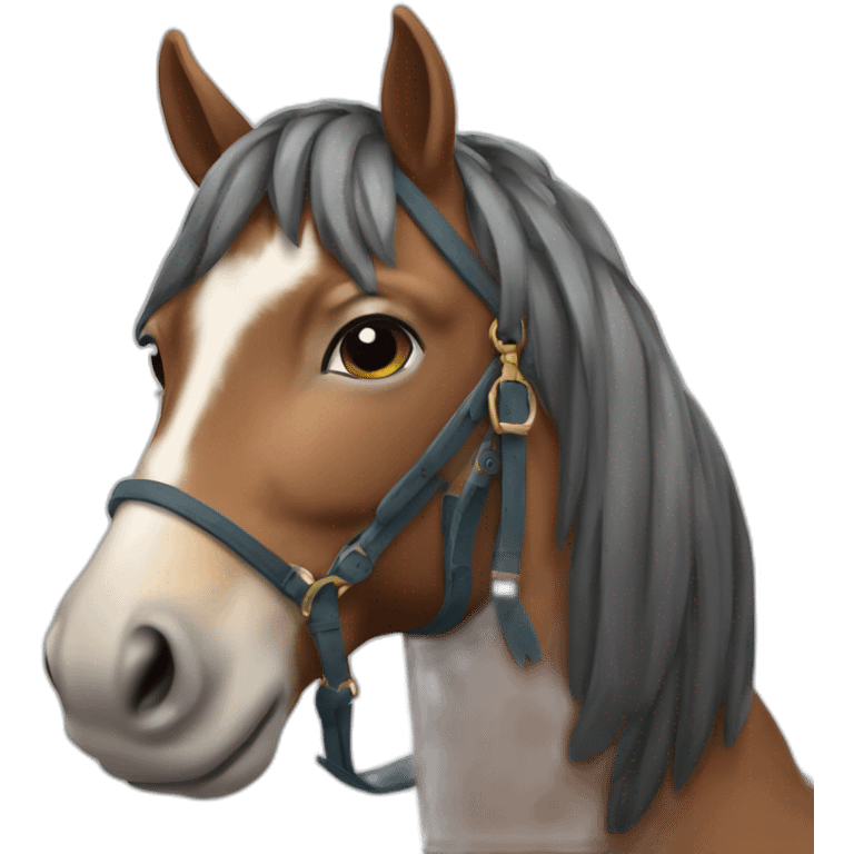 Cheval Isabelle longue crinière  emoji