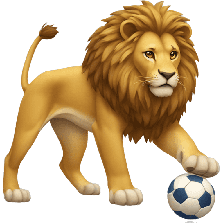 The lion plays a ball  emoji