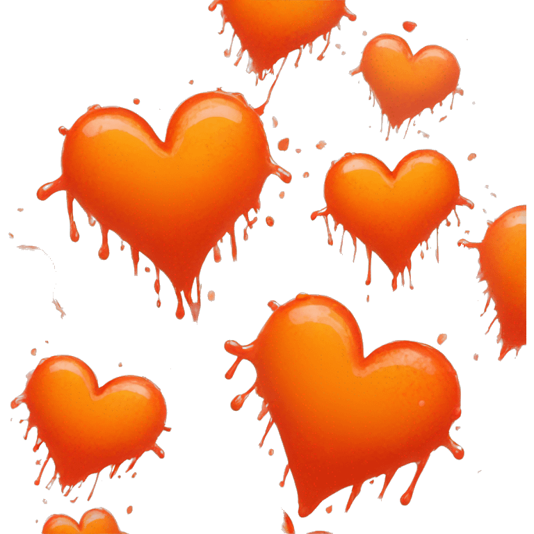 splattered paint heart glowing red-orange warmth emoji