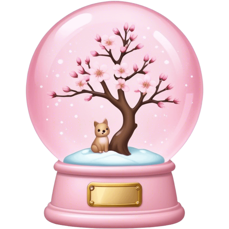 Pastel pink snow globe，Cherry blossom emoji