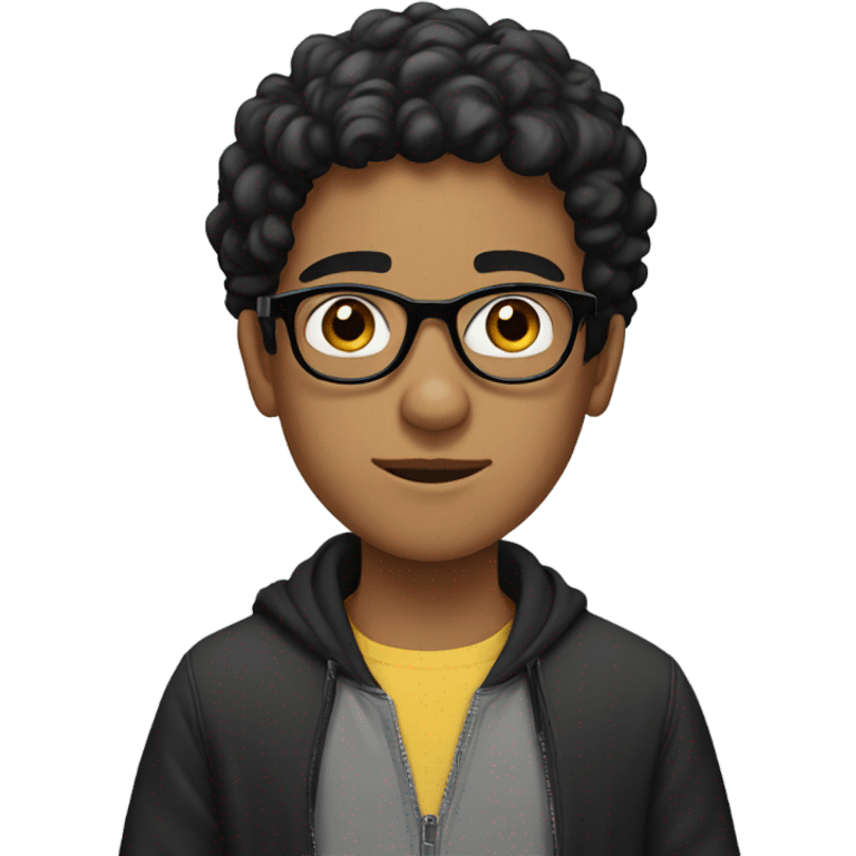 Moroccan Teenage boy with black glasses emoji