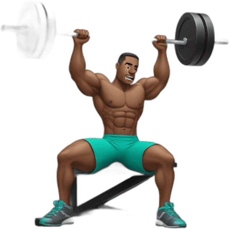 A jacked man doing bench press emoji