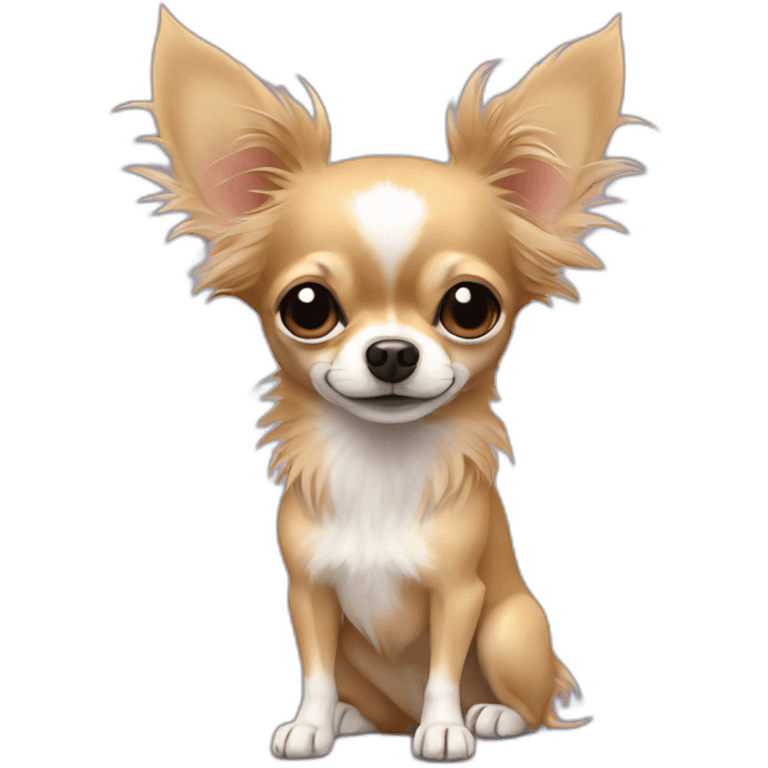 Long hair sand chihuahua named rhapsody emoji