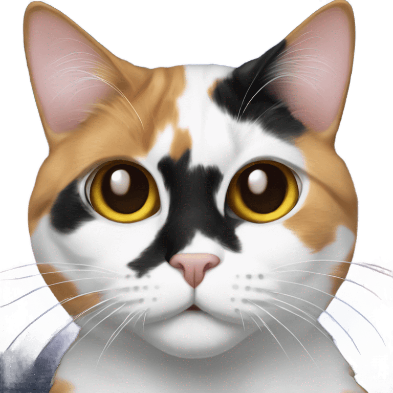 Calico cat with galaxy behind her emoji