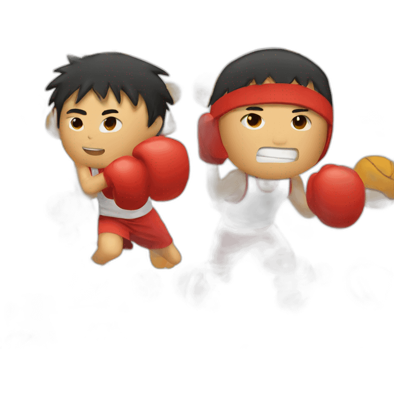 Chinesse boxing and playing basketball emoji