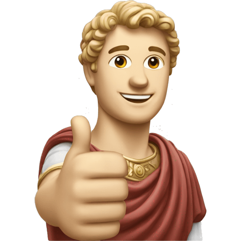 Ofice man with thumbs up as a roman statue emoji