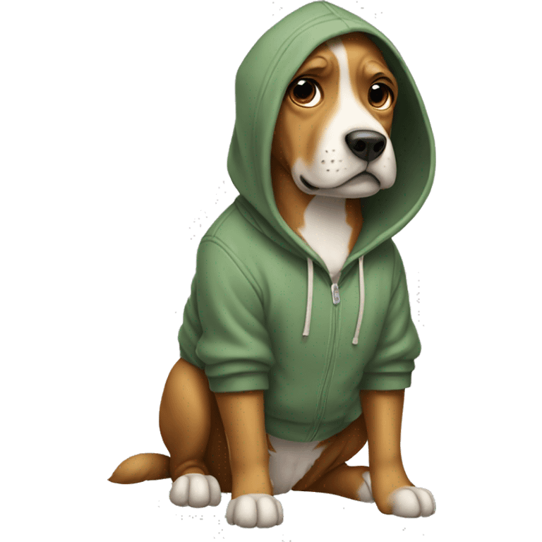 Dog wearing hoodie emoji