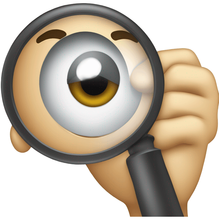 Person holding magnifying glass emoji