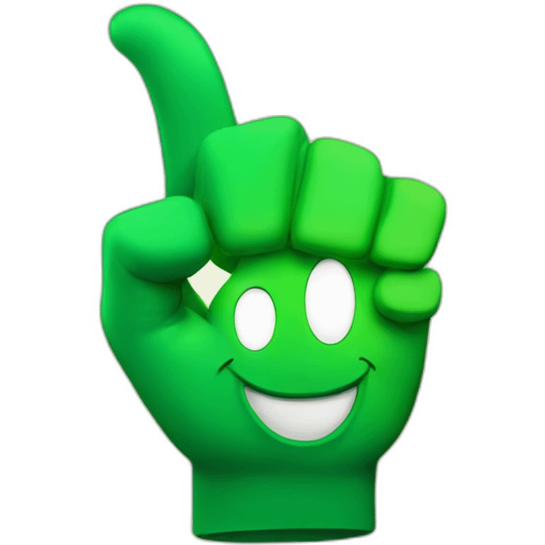 green explosion in shape of thumbs up emoji