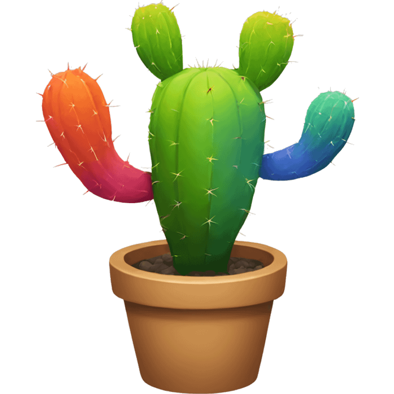 Rainbow cactus emoji