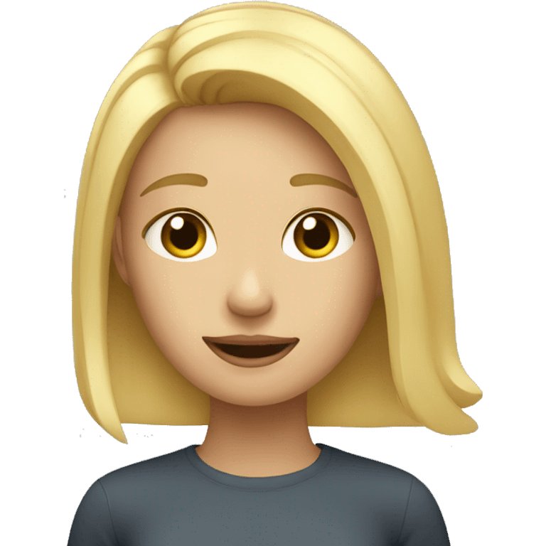 blonde girl giving feedback emoji