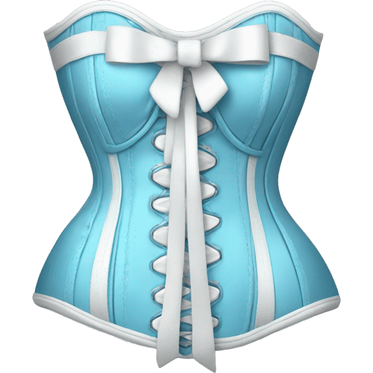 Baby blue corset with a white bow emoji