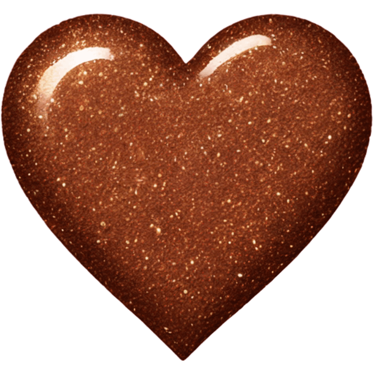 One Brown glitter heart emoji