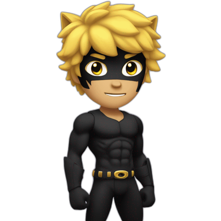 Chat noir musclé emoji