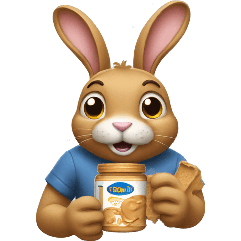 rabbit holding peanut butter jar emoji