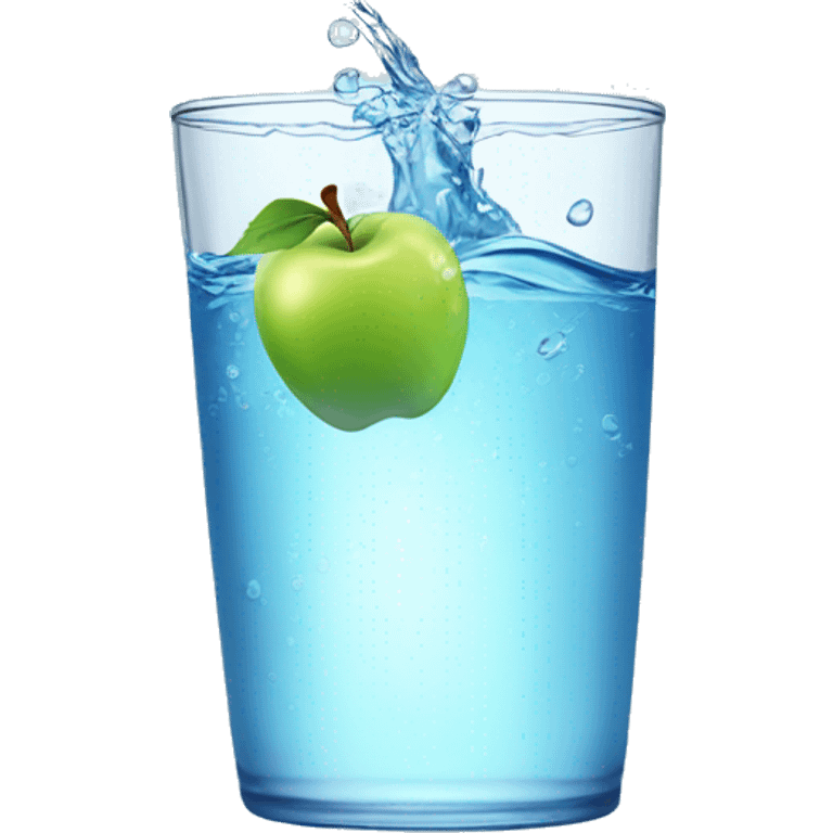 Sparking water with apple  emoji