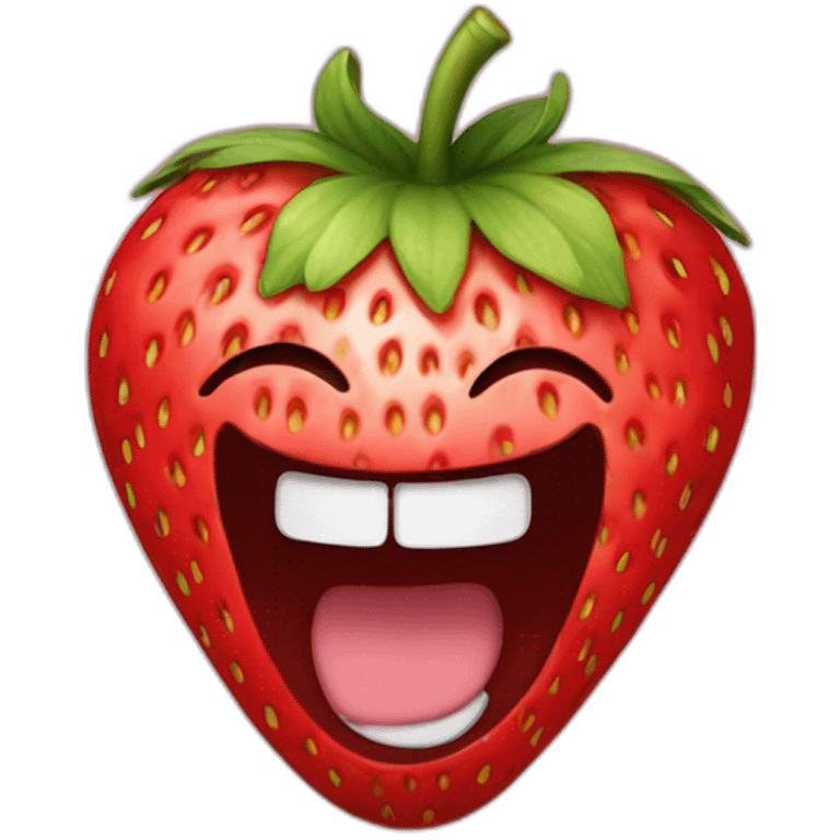 strawberry laughing emoji