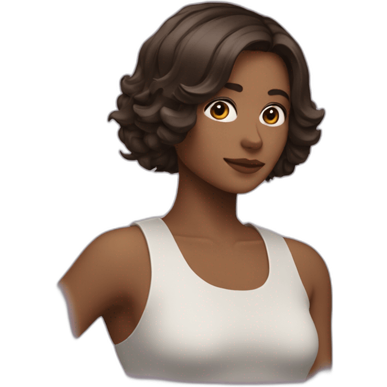 Une brune avec une coupe au carré emoji