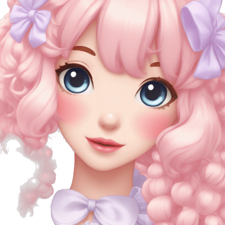 Shiny Blushing Cute Kawaii Beautiful Pastel Lolita Anime Catgirl Trending Style Cottagecore Pastelcore  emoji