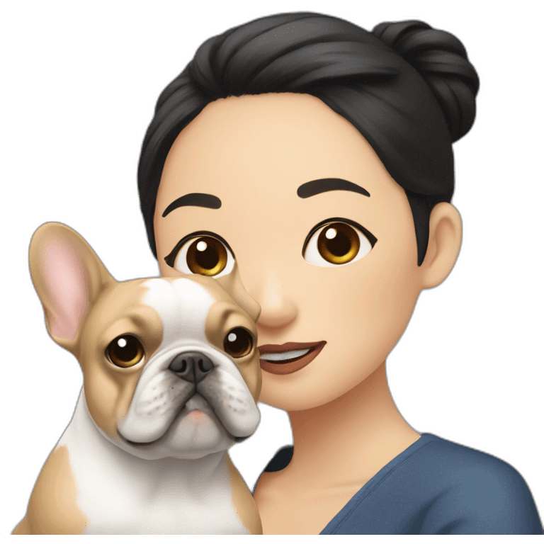 Frenchie with an asian woman emoji