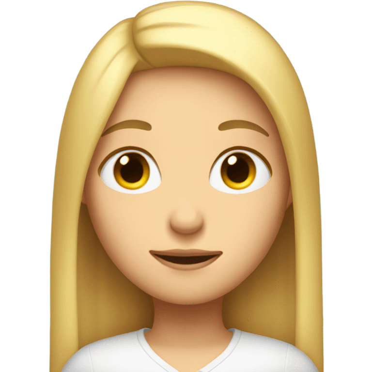 Long straight blonde hair girl eyes closed sleepy face emoji