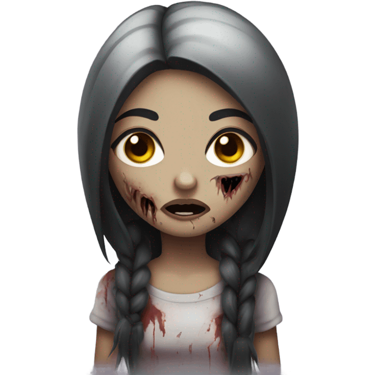 girl zombie with black hair emoji