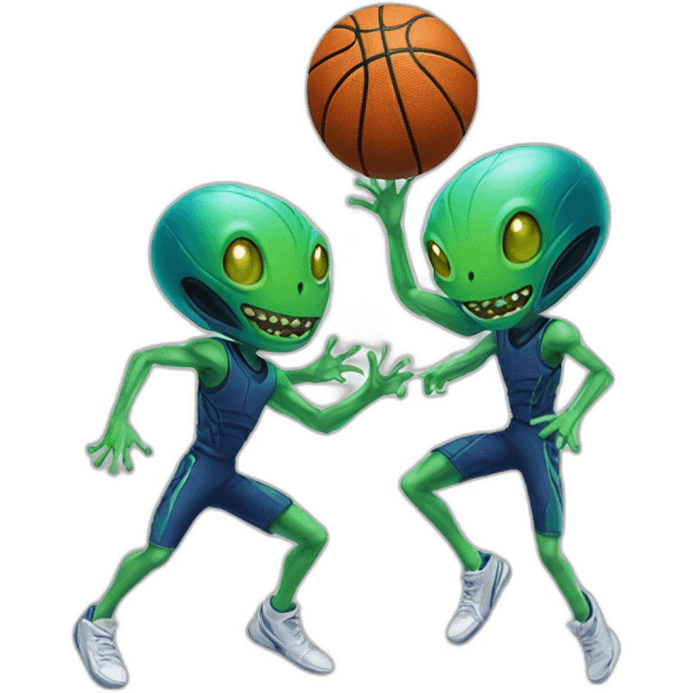 Aliens playing basketball  emoji