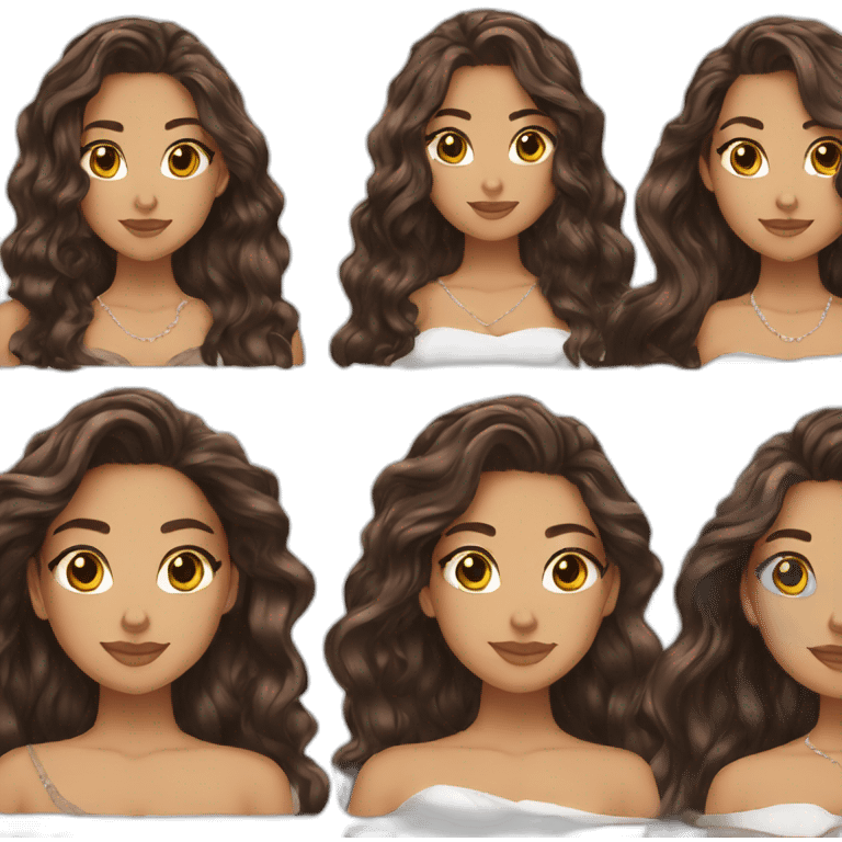 Sirena Tiffany and brown color long hair emoji