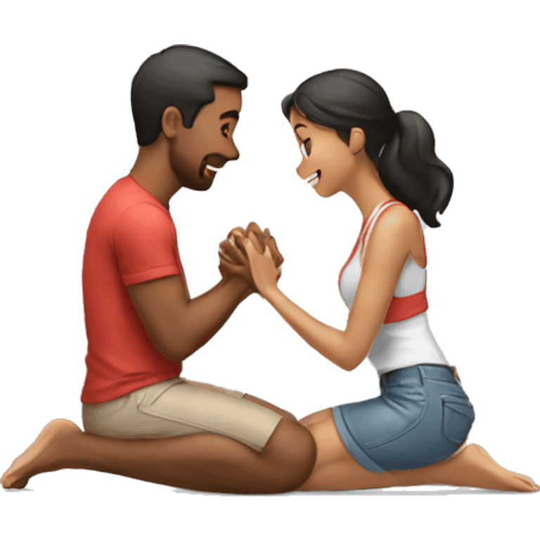 Girl proposing on knees emoji