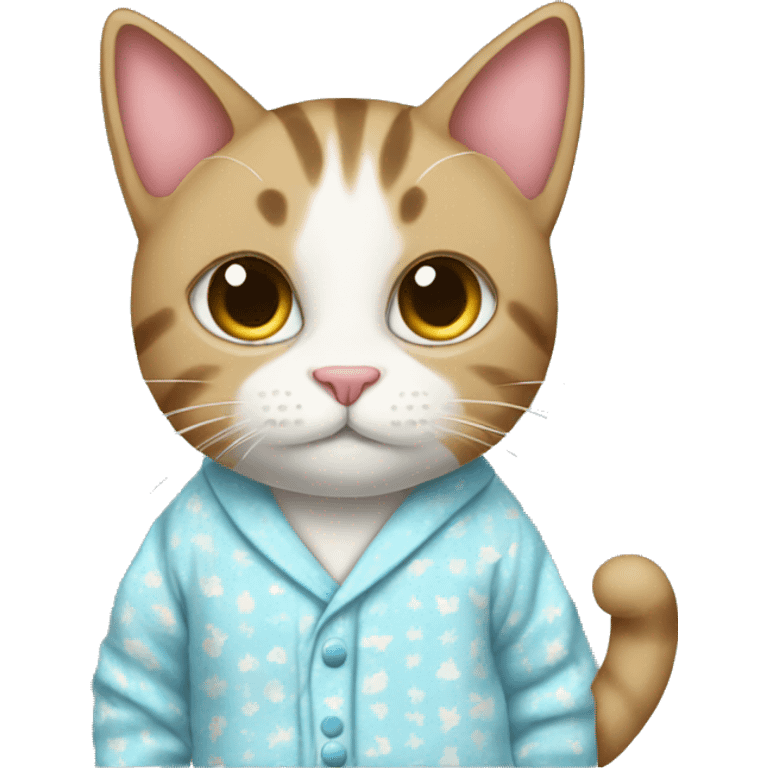 Cat wearing pjs emoji