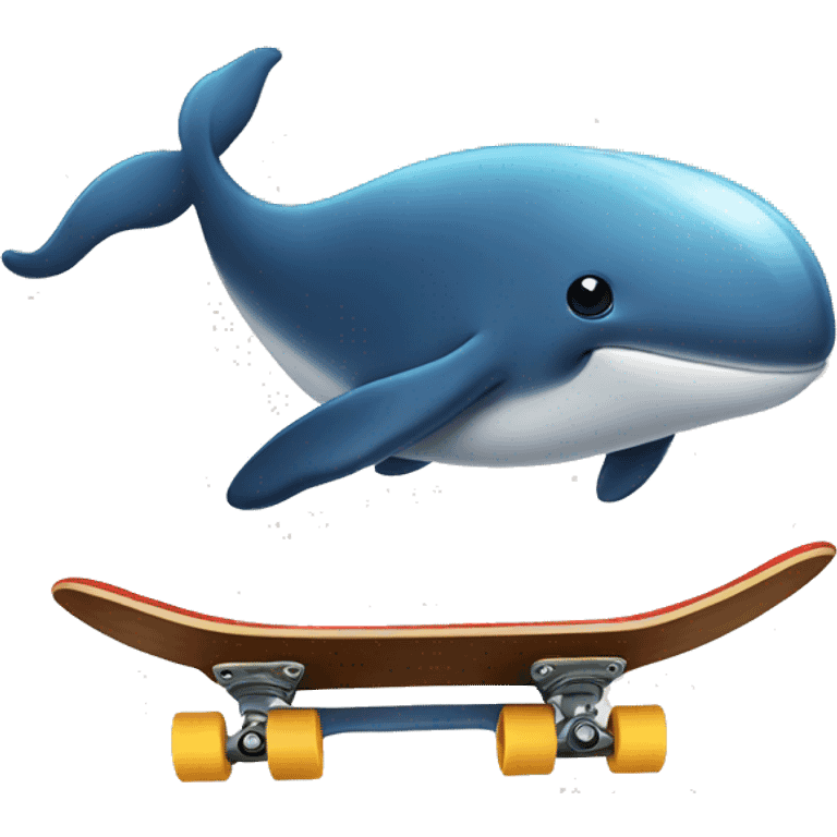 Whale riding skateboard  emoji