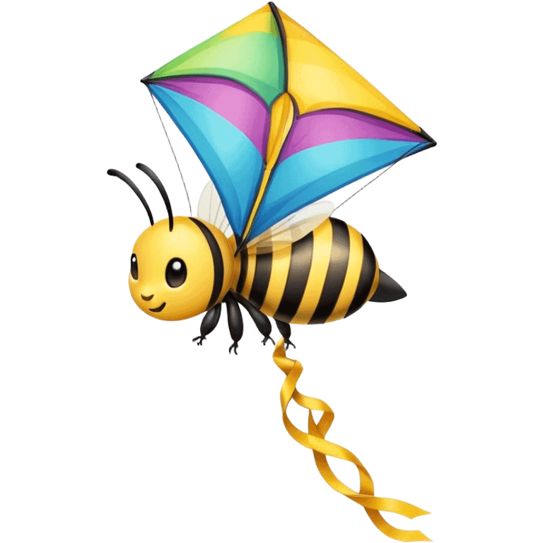 cute bee flying a kite  emoji