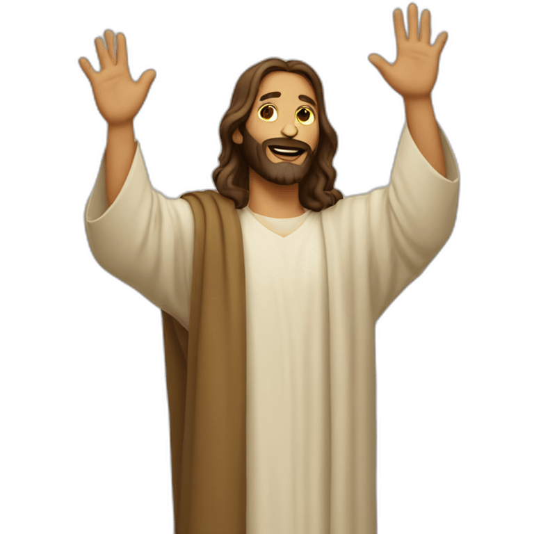 Jesus waving emoji