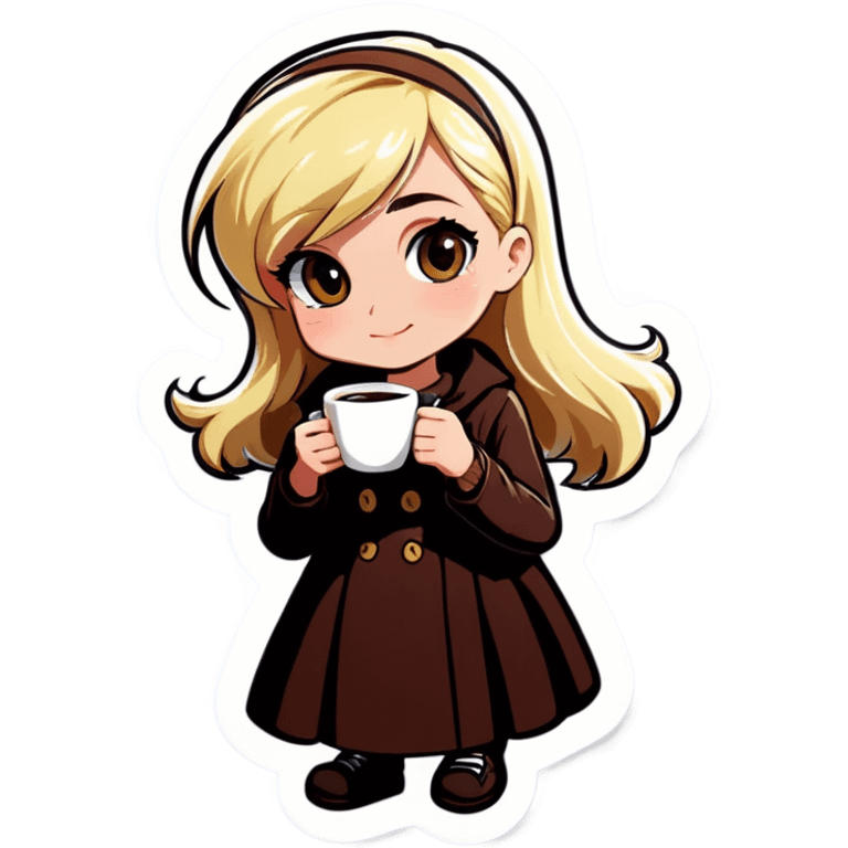 Blonde girl with coffee  emoji