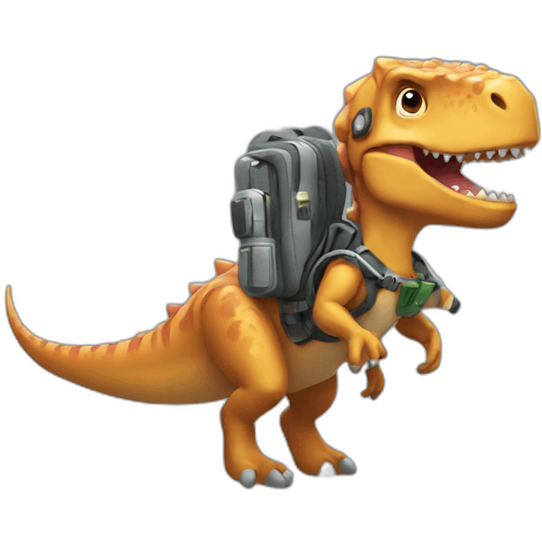 Dinosaur with a jetpack emoji