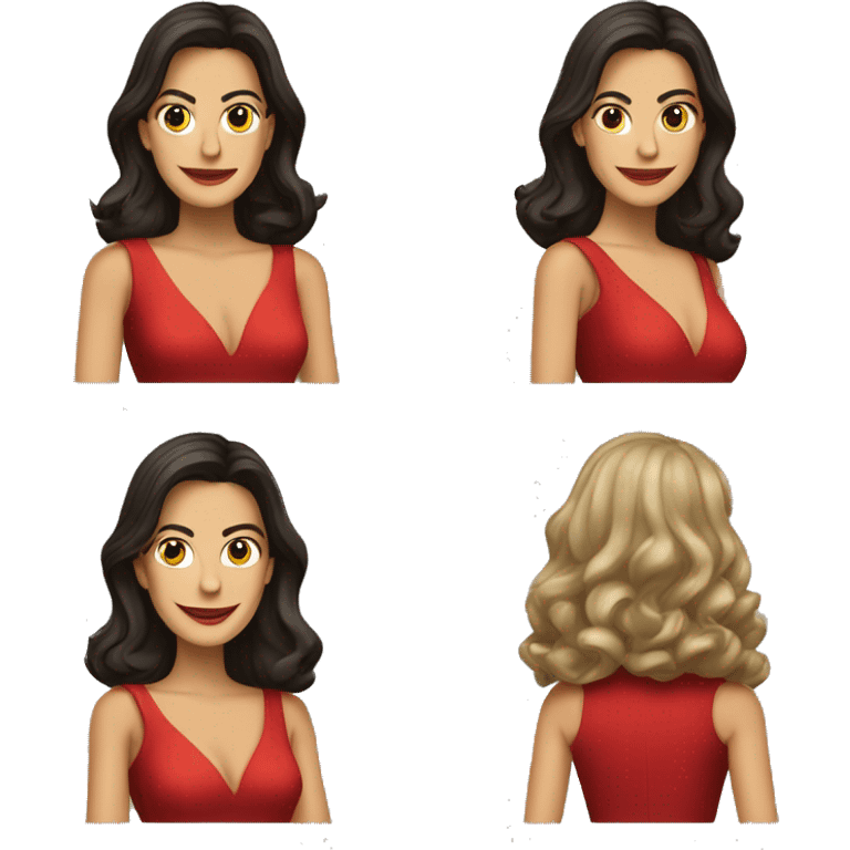 Teri Hatcher in red dress emoji