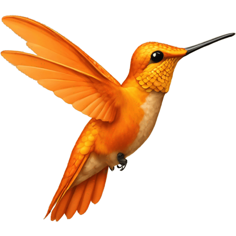 Orange Hummingbird peace sign emoji