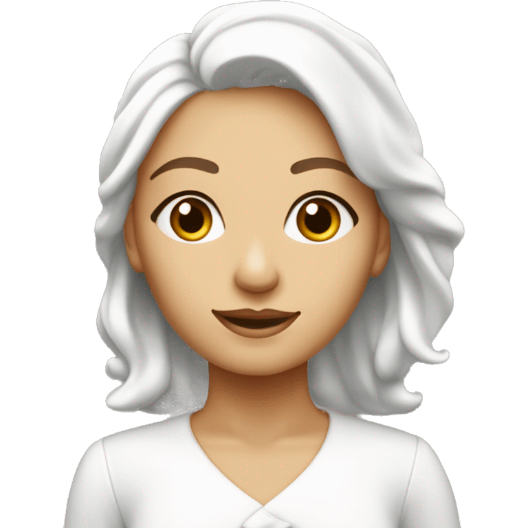 Pâtisserie femme blanche , bonde au yeux marron avec les cheveux au carre emoji