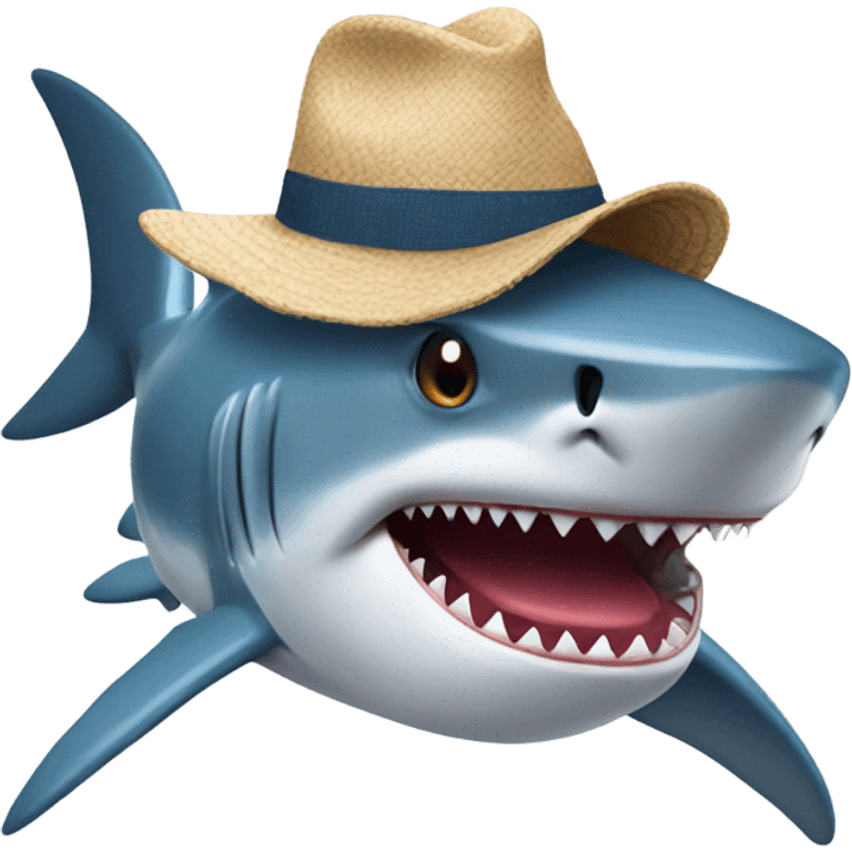 Shark wearing a hat  emoji