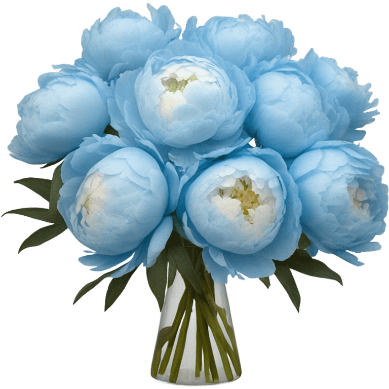 light blue peony bouquet emoji