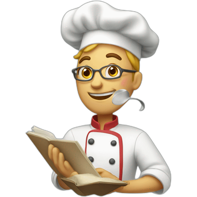 chef reading recipe book emoji