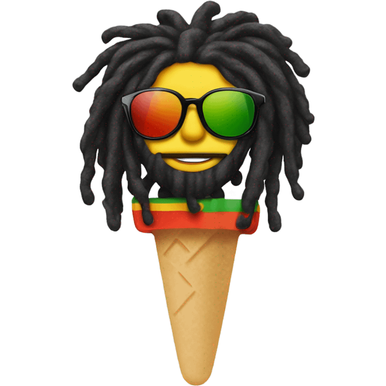 Reggae popsicle with sunglasses and dreadlocks  emoji