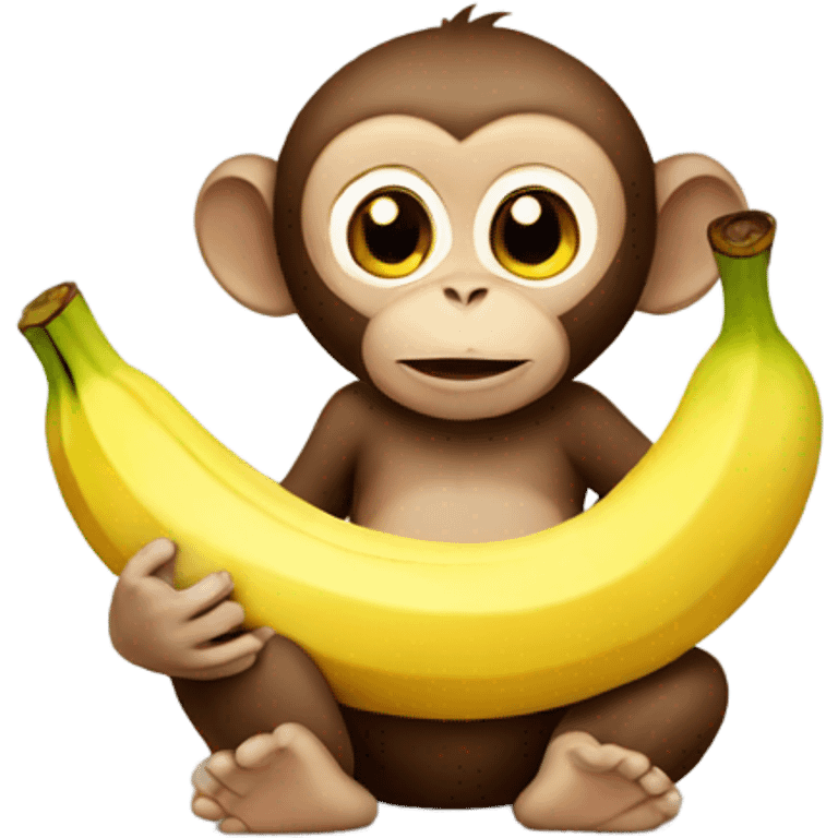 Pregnant monkey eating banana emoji